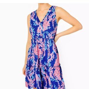 Lilly Pulitzer Lorina Dress Borealis Swim On Over, NWT